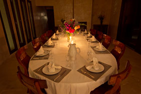 Dining room at night